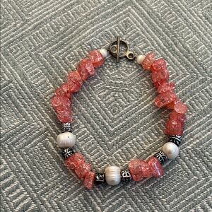 Elegant Handmade Salmon Anklet